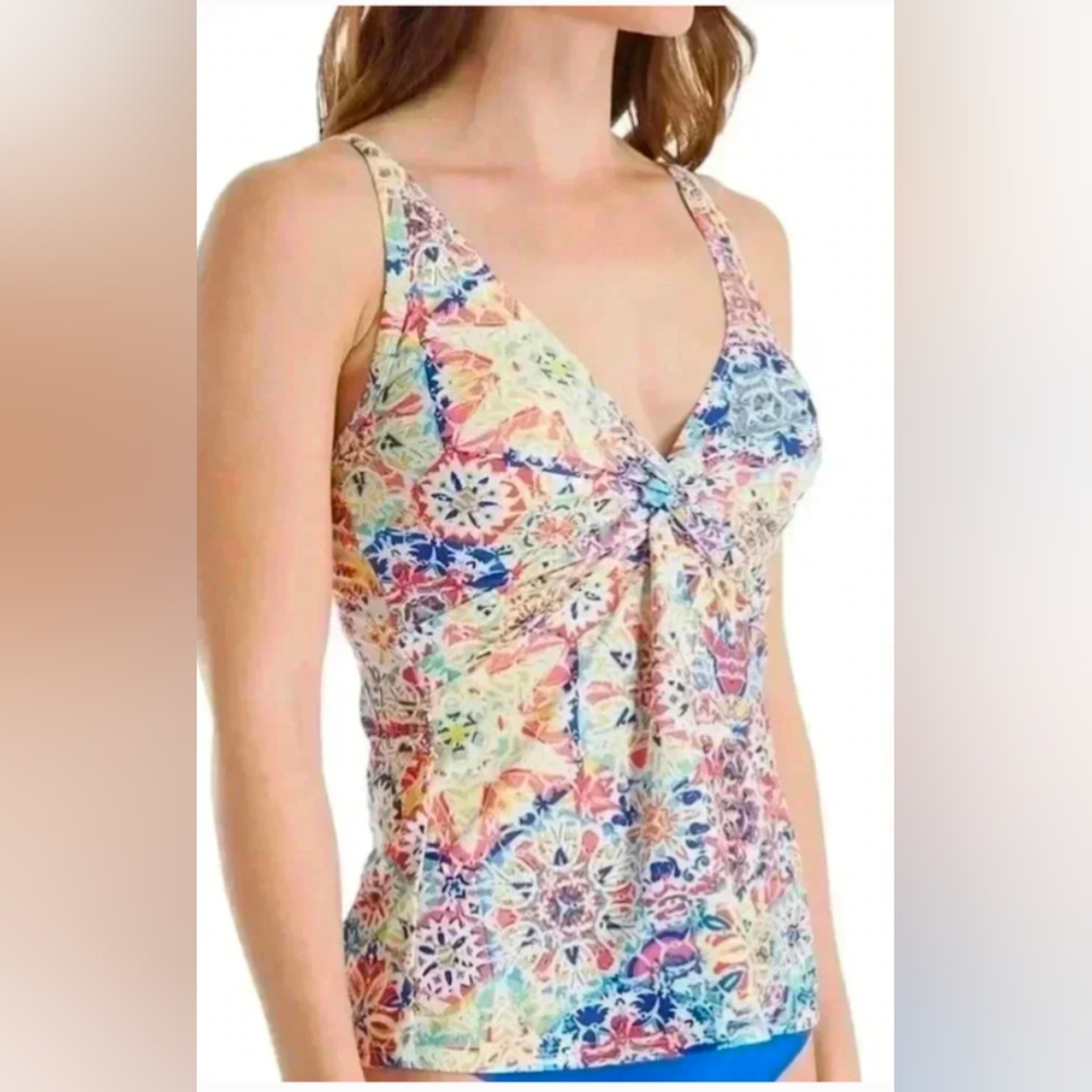NWT Sunsets CA 'Mambo' Multi Color Tankini 32E Swim Top